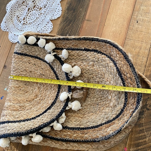 World Wide Lg Jute Satchel Crossbody Bag Bohemian - Picture 12 of 14